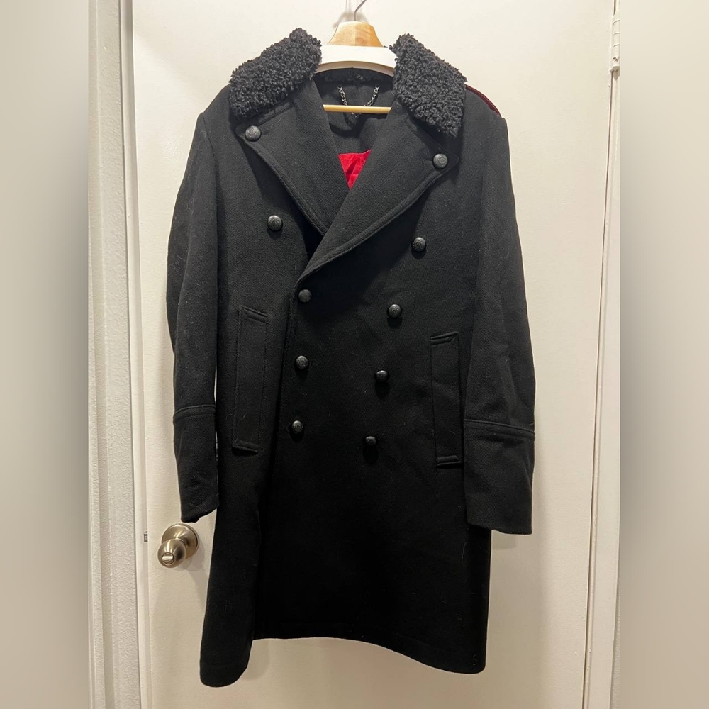topman double breasted coat in us 40